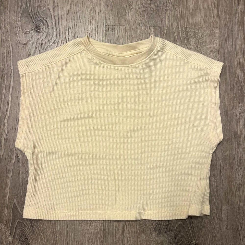 Girl's Zara Waffle Knit Ivory‎ Sleeveless Top- Size 6- Pre-owned